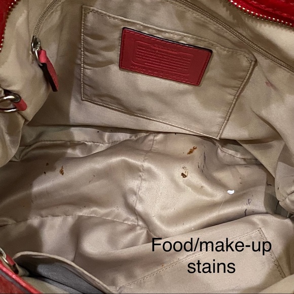 COACH 12776 Zoe Red Patent Leather Large Hobo Bag - Picture 14 of 16